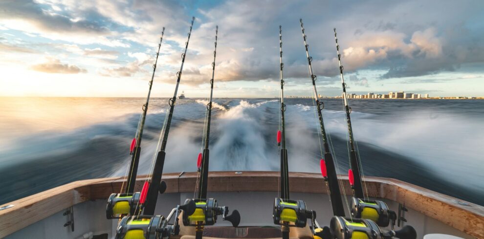 fishing boat with rods
